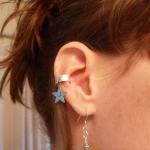 Ear Cuff, Hand Hammered Aluminum with a Personalized stamped metal Star Charm