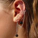 Ear Cuff With Chain And Bl..
