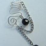Ear Cuff with Chain and Bla..