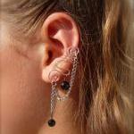 Ear Cuff with Chain and Bla..