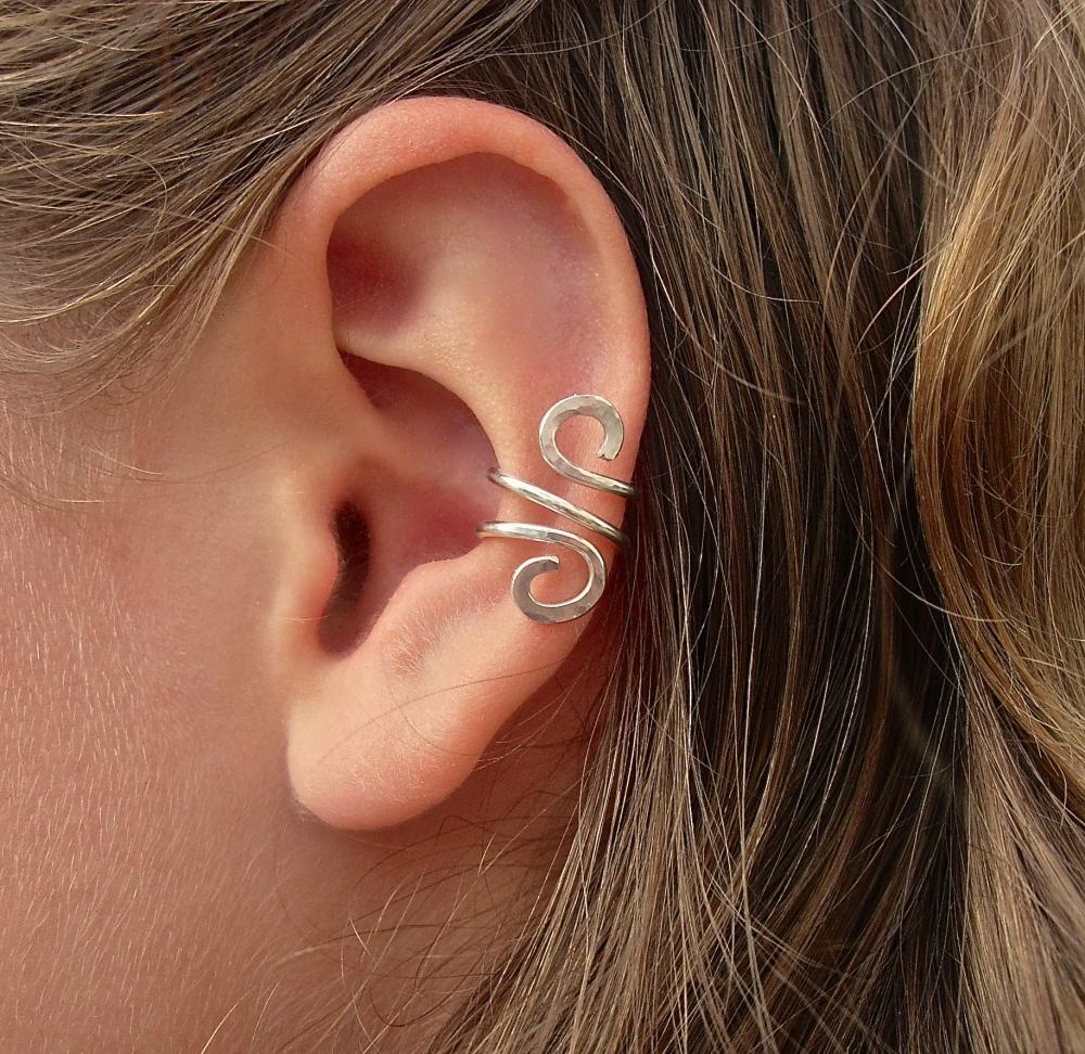 Hand Hammered Silver Filled Ear Cuff