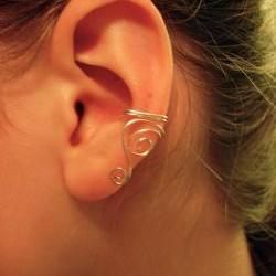 Pair of Silver Plated Ear Cuffs with Swirls  