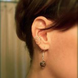 Asymmetrical Ear Cuff Set Silver Plated Swirls Galore  