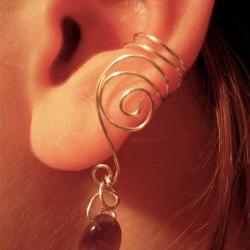 Pair of Silver Plated Ear Cuffs with Genuine Amethyst Accents  